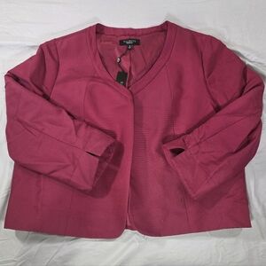 NWT Talbots Fuscia Cotton Silk Blazer